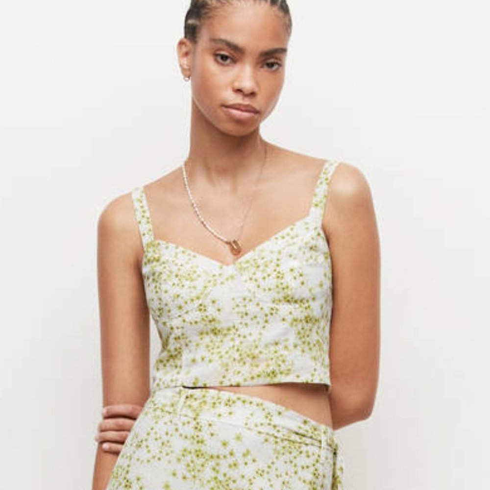 NWT AllSaints Cassia Azmani cropped blouse, US size 4